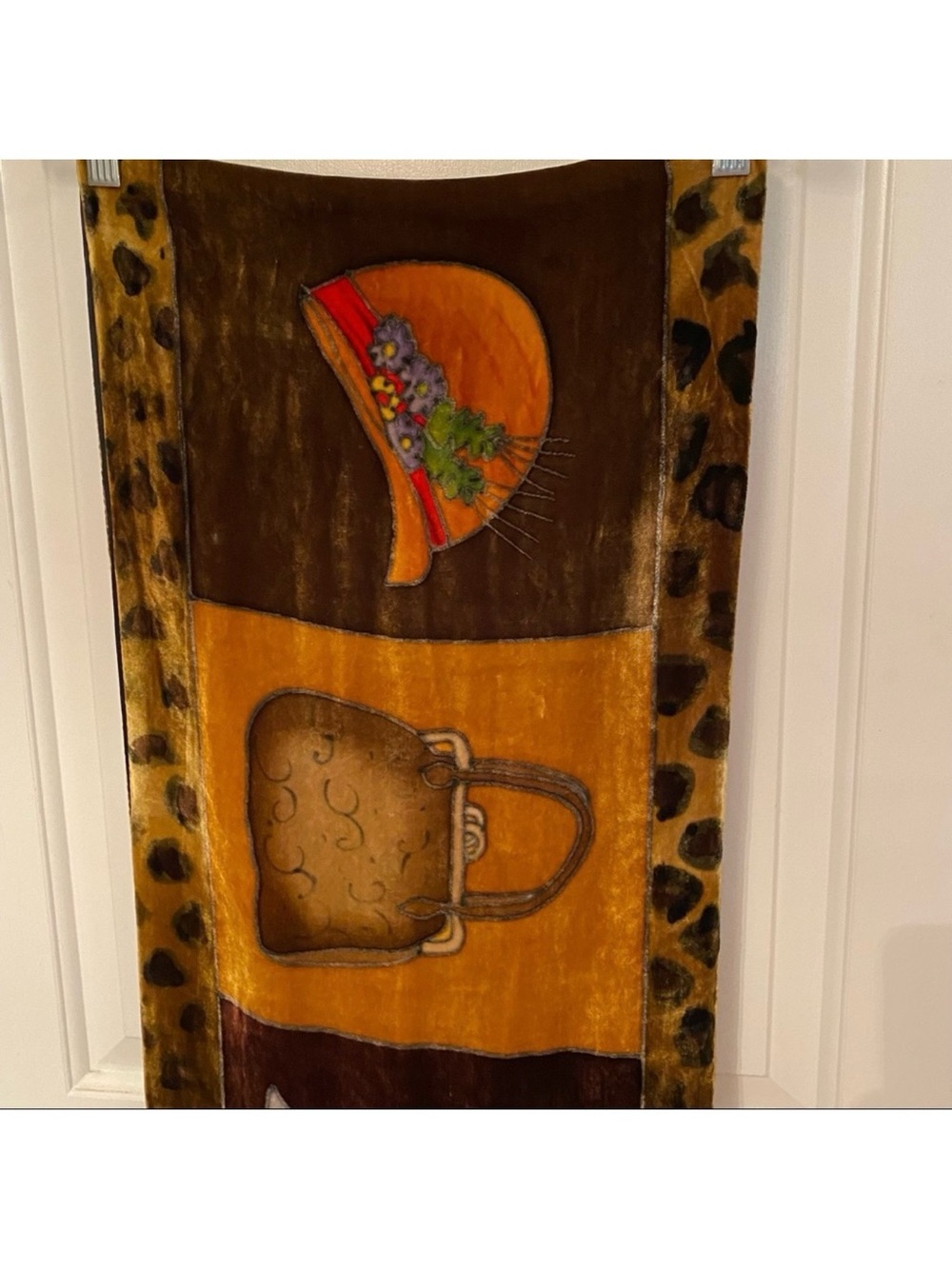 SCARF FASHION MOTIF VELOUR ANIMAL PRINT HAT SHOES GLOVE BAG THEME BLACK GOLD